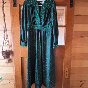 NWOT Green Jersey Polka Dot Dress